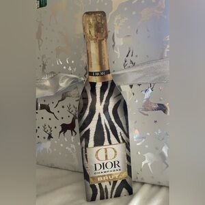 Christian Dior CD Champagne Brut 3D Gold/Black/White Bottle Wood Decor 13” NEW